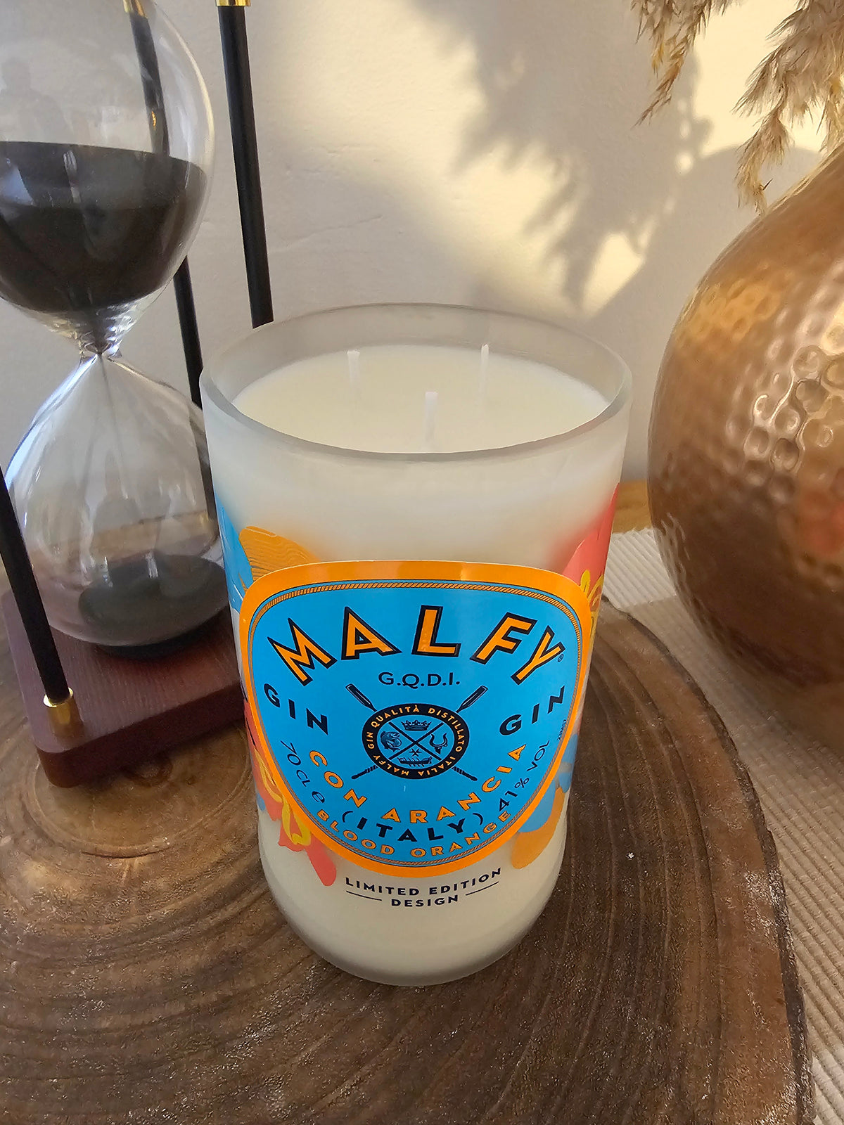 Limited Edition Malfy Gin Bottle Candle – Plum Rose & Patchouli