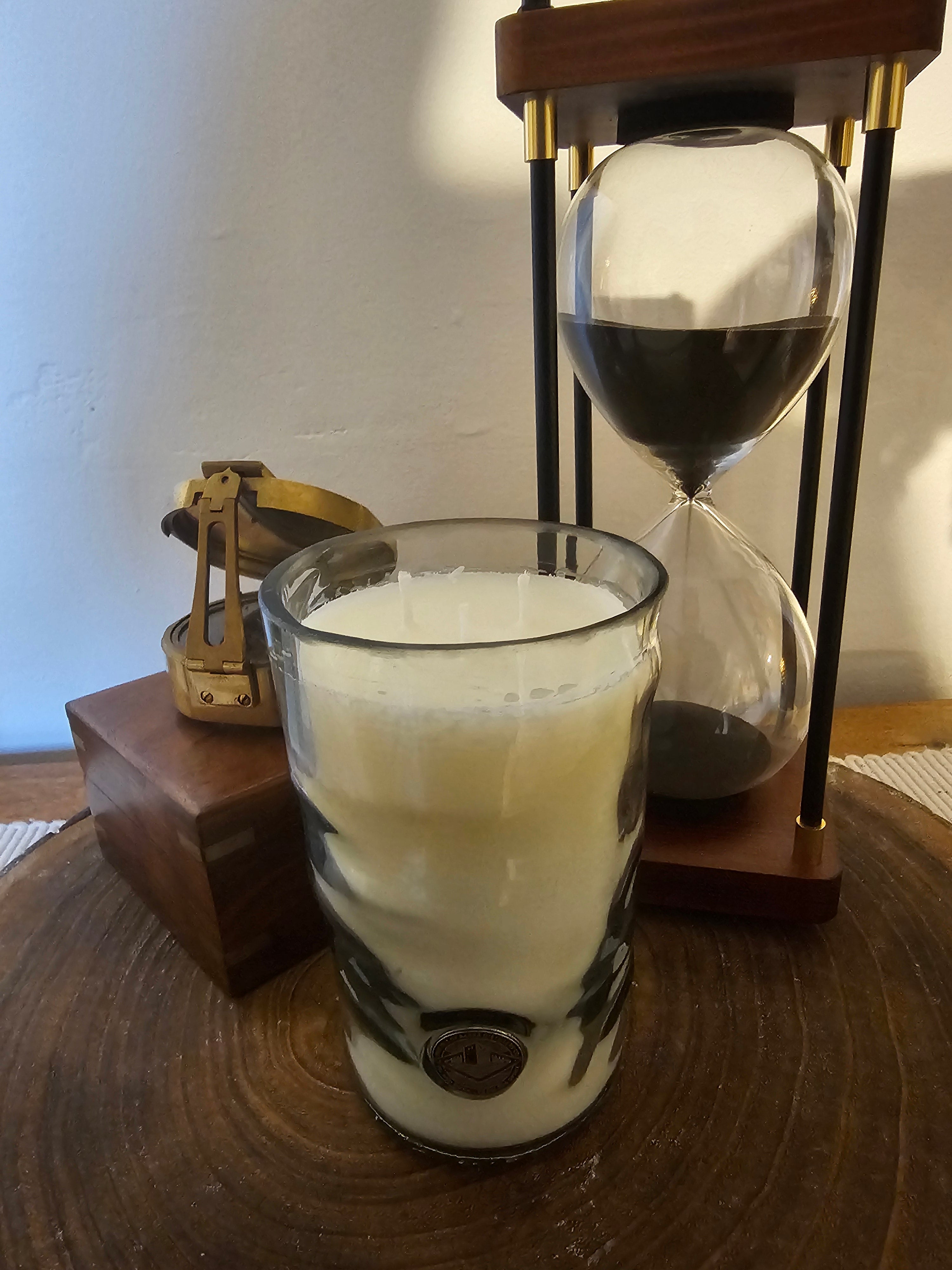 Handmade Upcycled Sweet Orange Scented Isle of Barra Gin Bottle Candle - Genie Of Gins