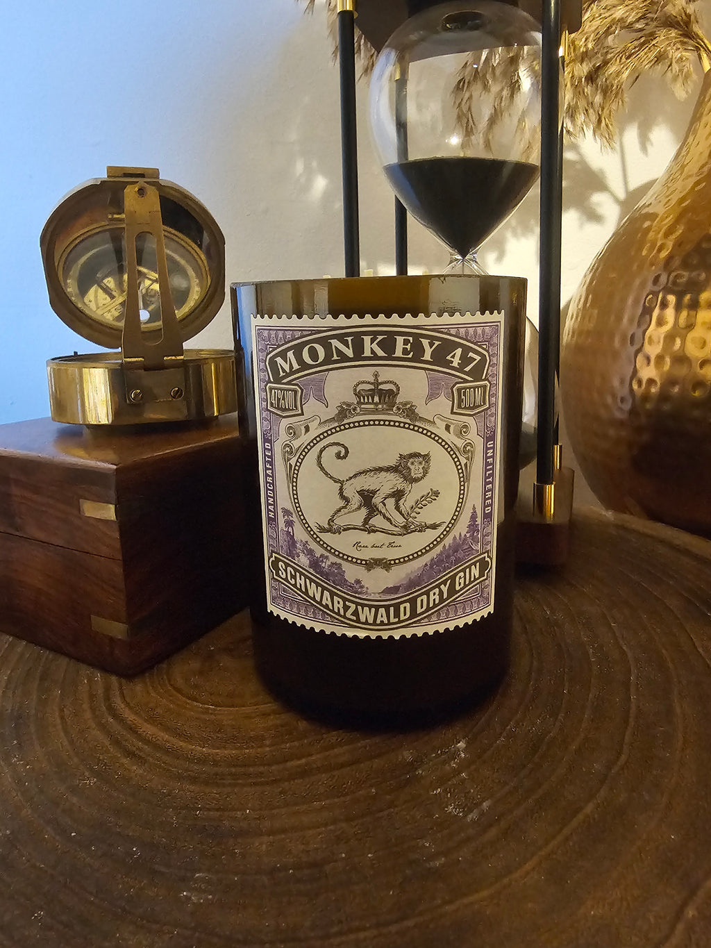 Sweet Red Berries Scented Monkey 47 Gin Bottle Soy Wax Candle