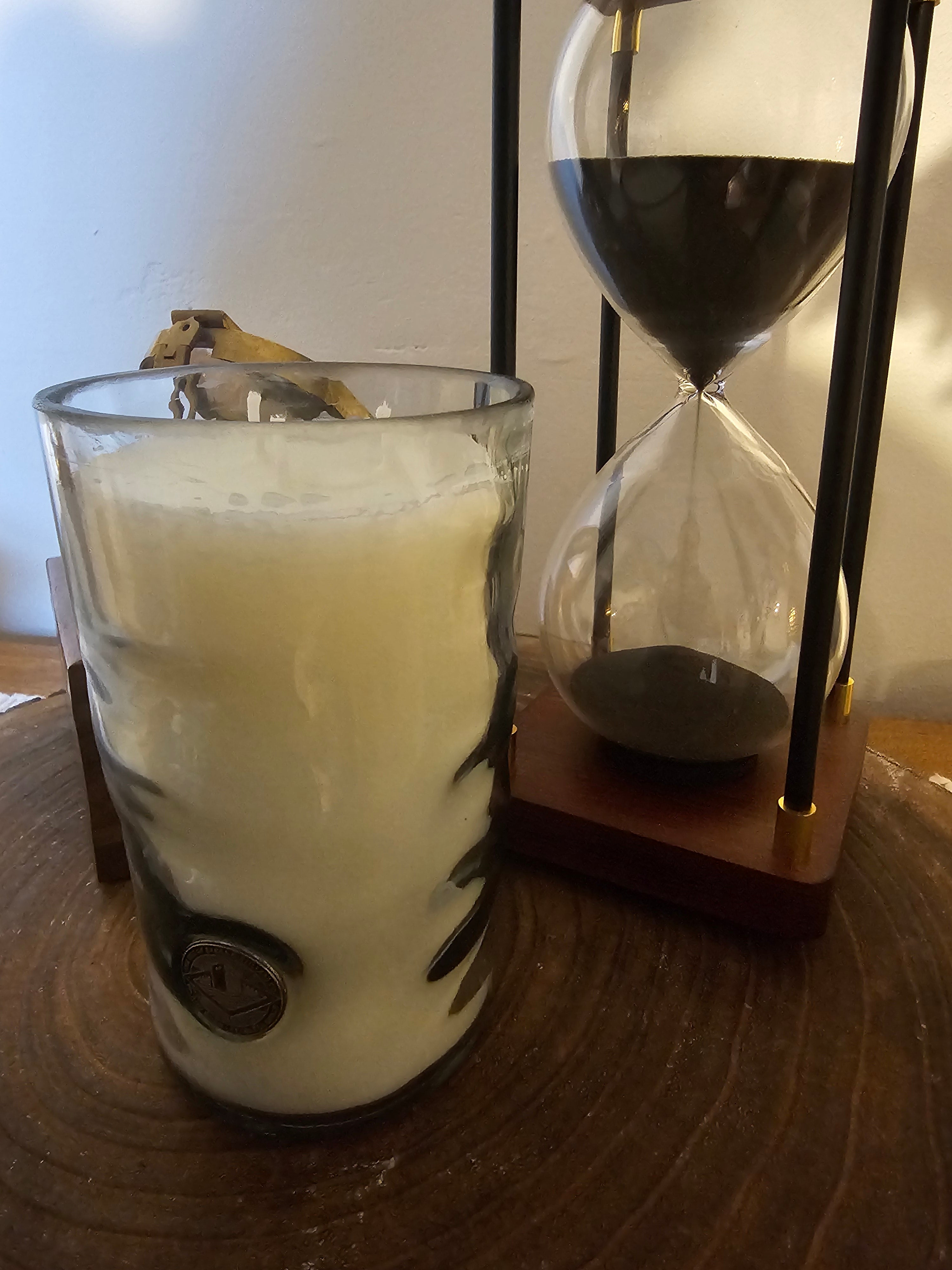 Handmade Upcycled Sweet Orange Scented Isle of Barra Gin Bottle Candle - Genie Of Gins