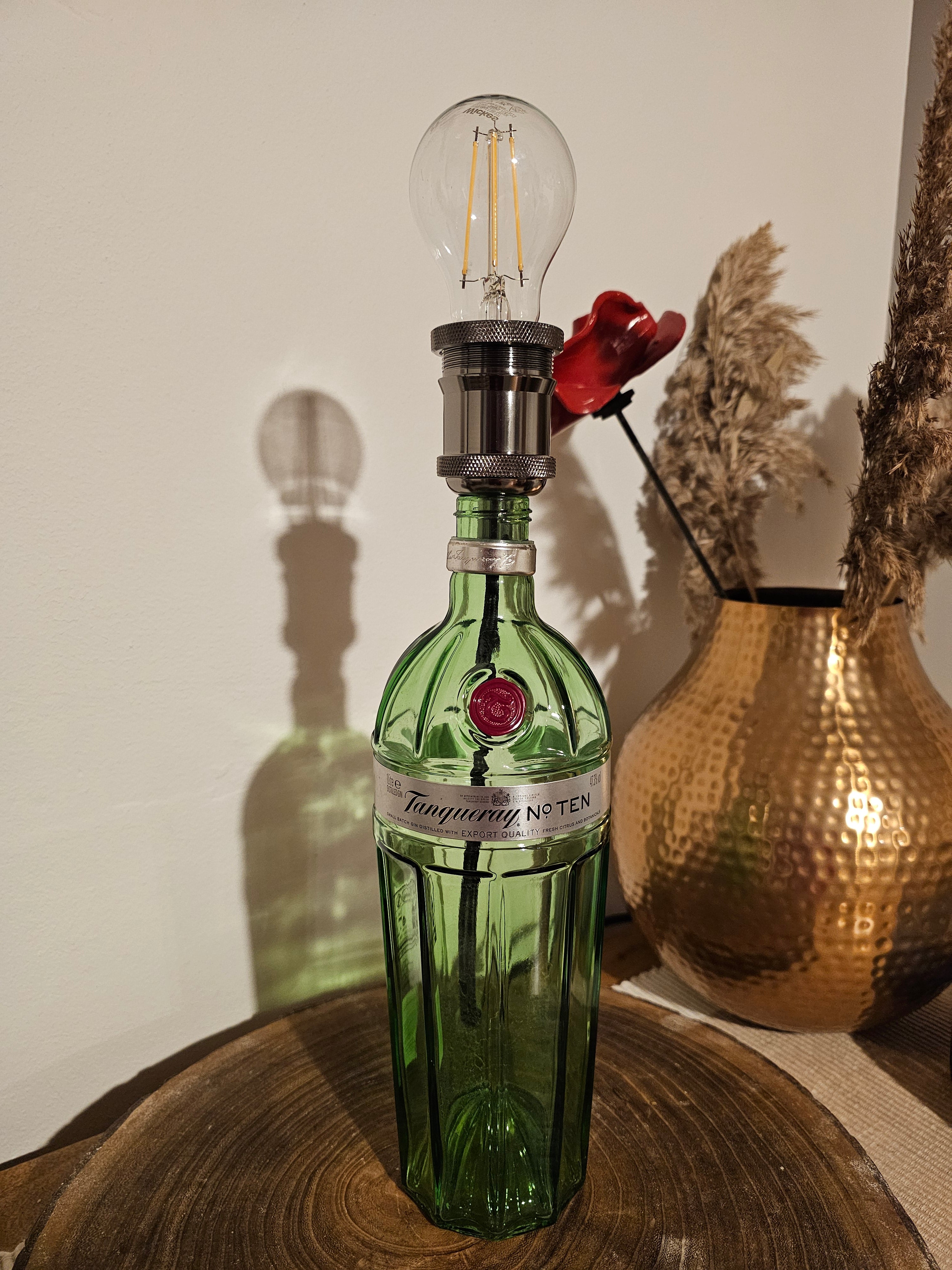 Upcycled Tanqueray No. TEN Gin Bottle Lamp