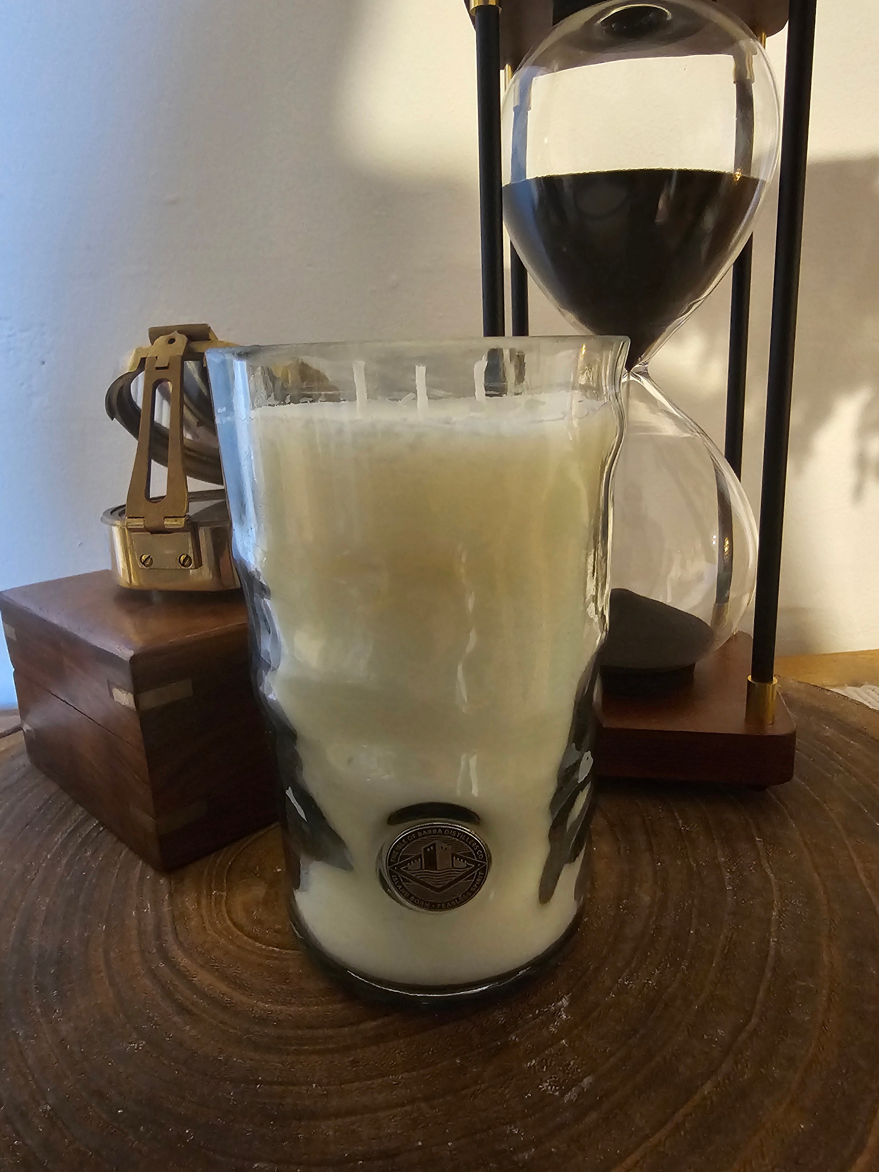 Handmade Upcycled Sweet Orange Scented Isle of Barra Gin Bottle Candle - Genie Of Gins