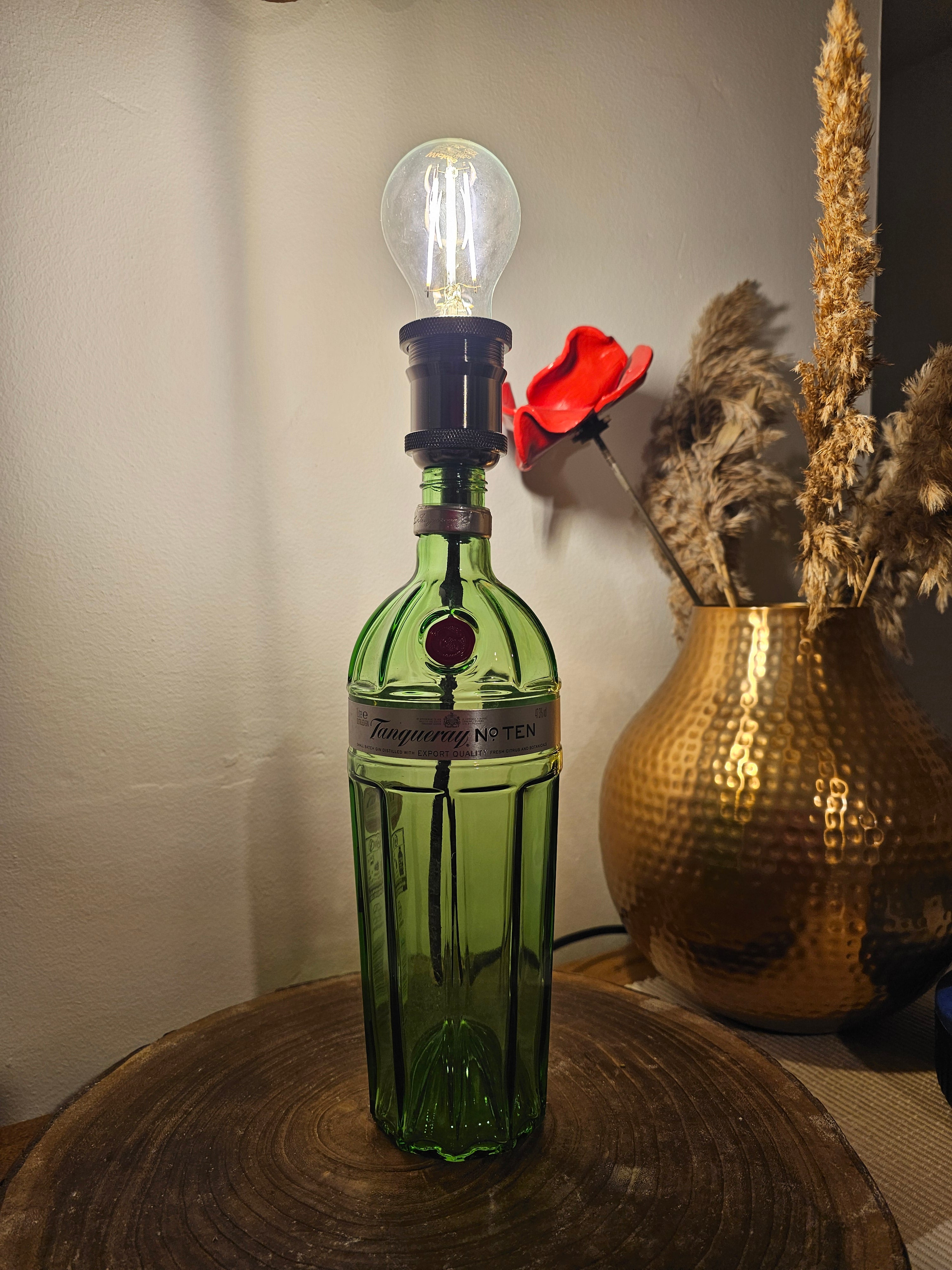 Upcycled Tanqueray No. TEN Gin Bottle Lamp