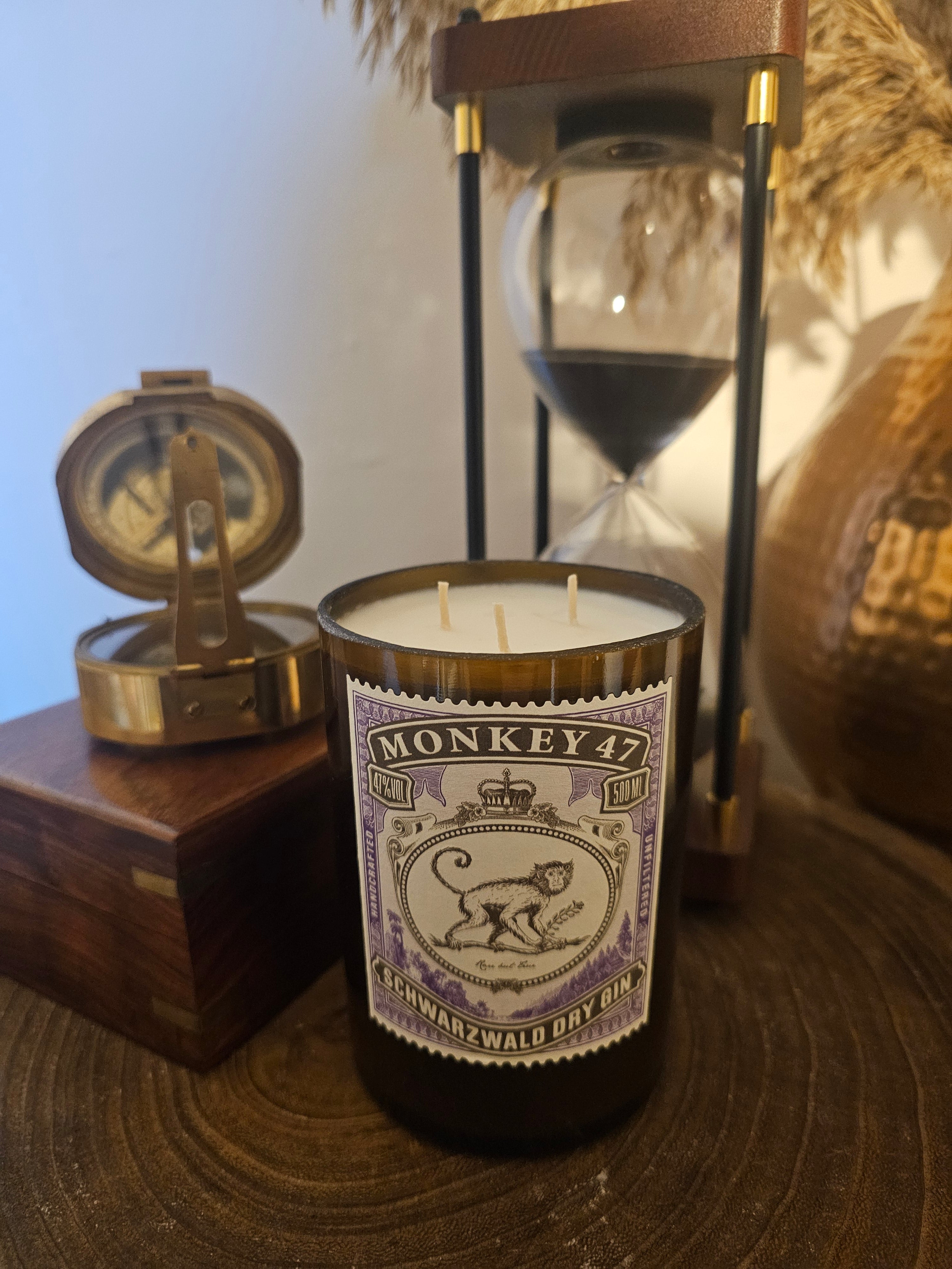 Sweet Red Berries Scented Monkey 47 Gin Bottle Soy Wax Candle