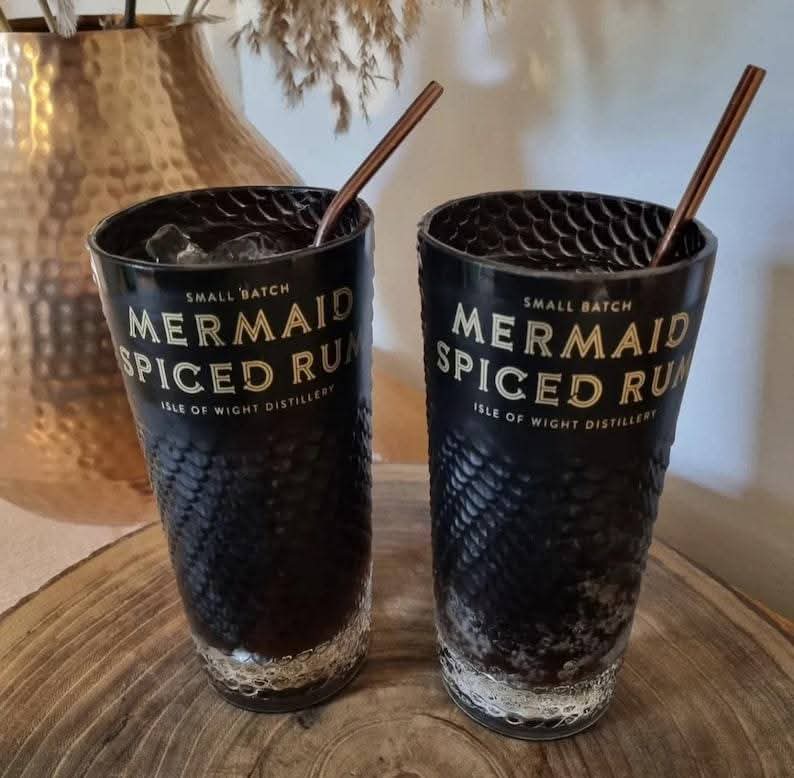 Handmade upcycled Mermaid Rum Glasses - Genie Of Gins