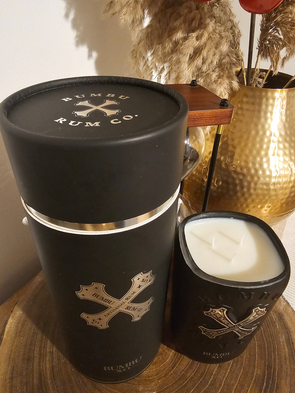 🍒 Black Cherry Scented Black Bumbu Rum Bottle Candle with Gift Box ✨