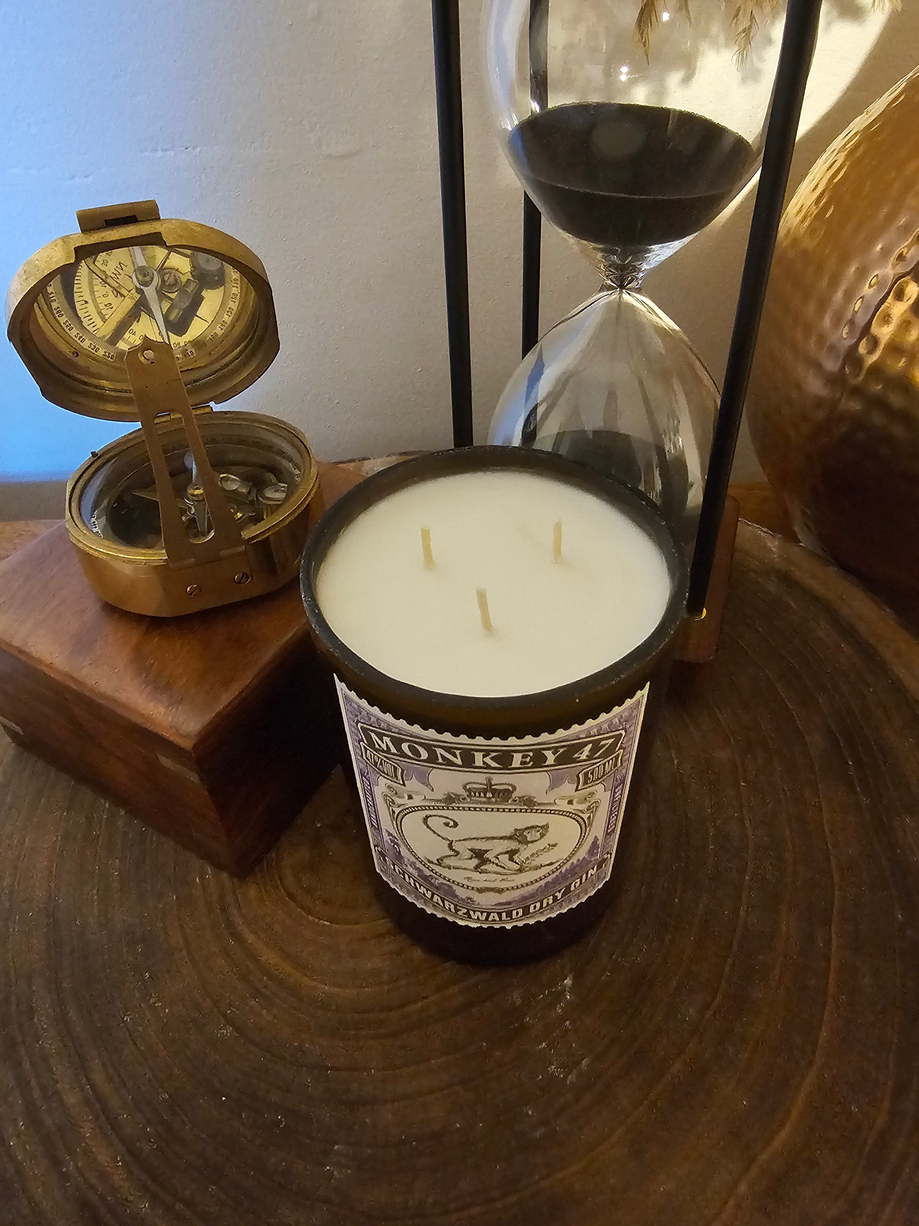 Sweet Red Berries Scented Monkey 47 Gin Bottle Soy Wax Candle