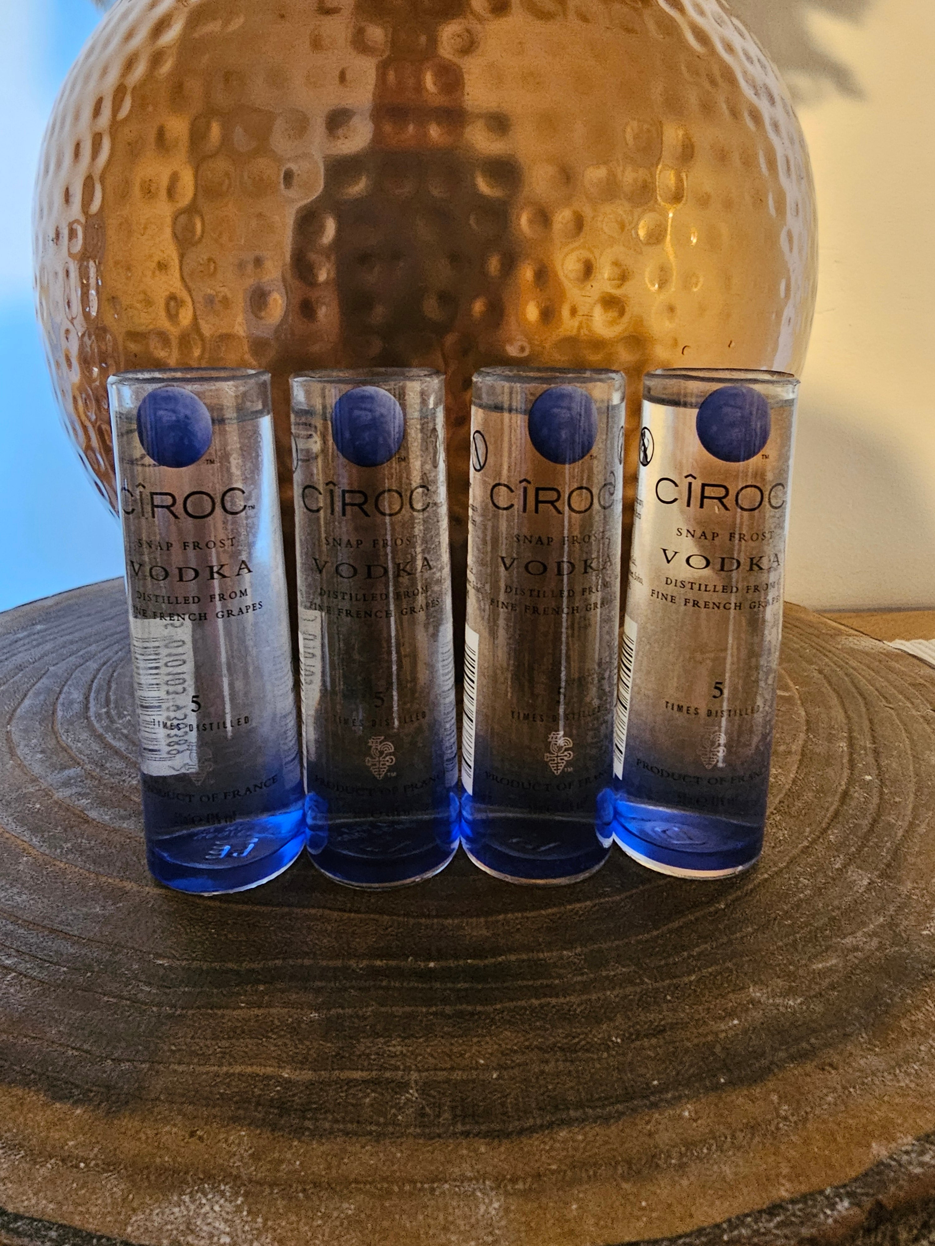 Handmade Upcycled Ciroc Vodka Shot Glasses - Genie Of Gins