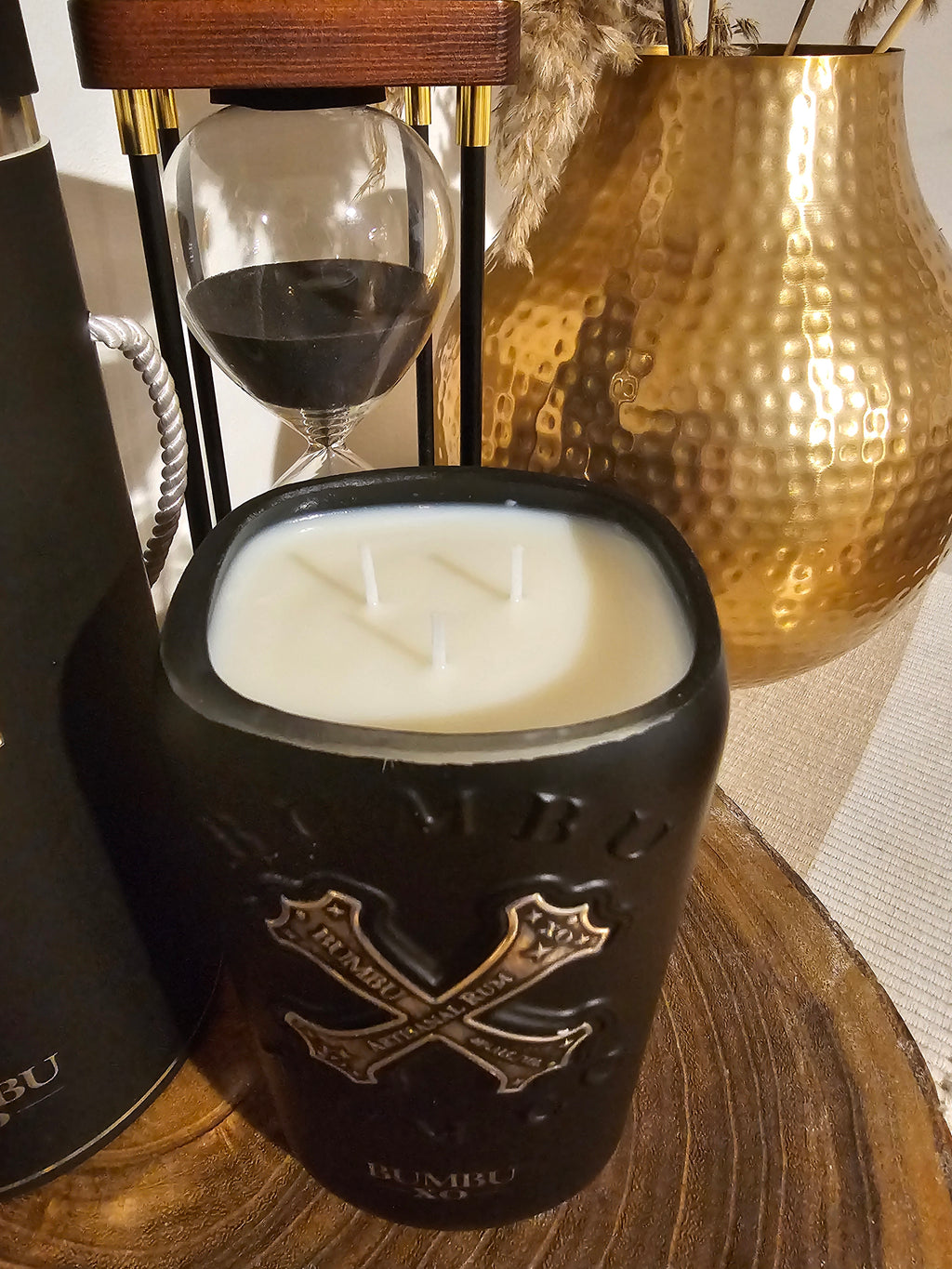 🍒 Black Cherry Scented Black Bumbu Rum Bottle Candle with Gift Box ✨