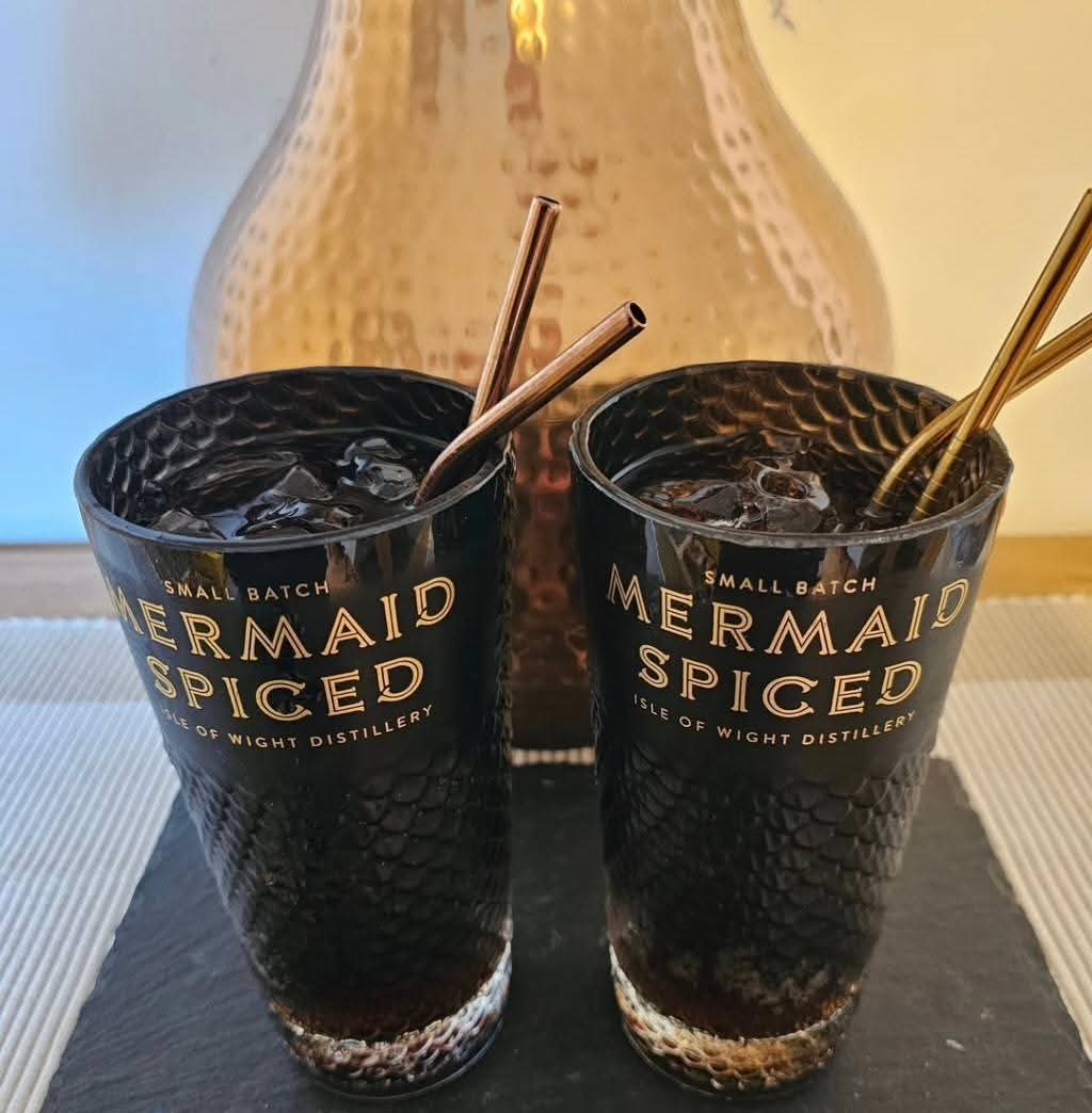Handmade upcycled Mermaid Rum Glasses - Genie Of Gins