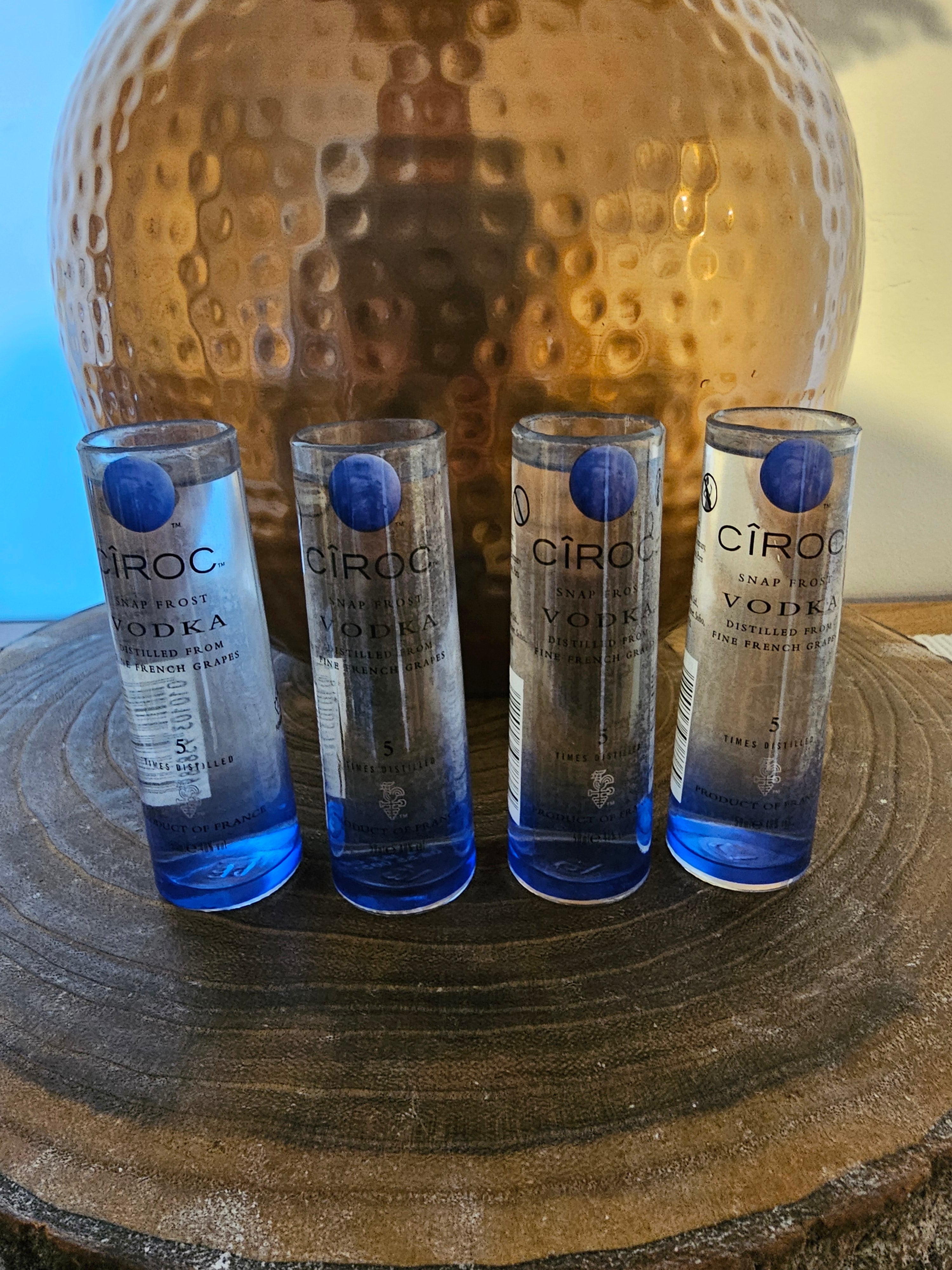Handmade Upcycled Ciroc Vodka Shot Glasses - Genie Of Gins