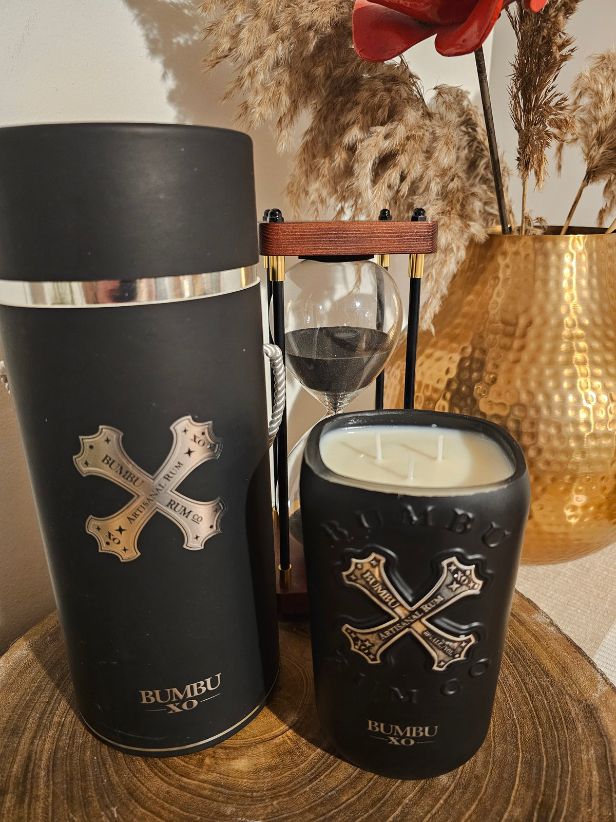 🍒 Black Cherry Scented Black Bumbu Rum Bottle Candle with Gift Box ✨